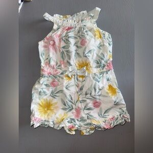 Savannah Kids Floral Romper‎ - Pink, Yellow, Green